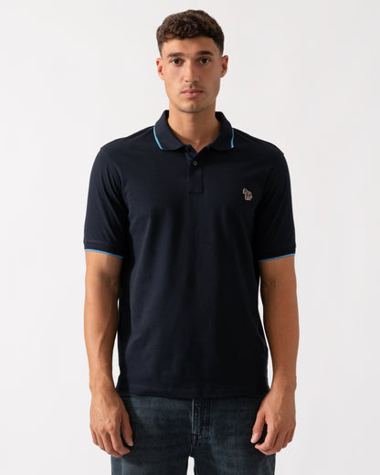 PS Paul Smith Mens Short Sleeve Zebra Badge Polo - 49 Very Dark Navy