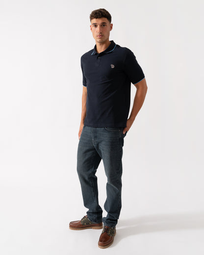 PS Paul Smith Mens Short Sleeve Zebra Badge Polo - 49 Very Dark Navy