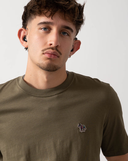 PS Paul Smith Mens Short Sleeve Zebra Graphic T-Shirt - 36F Green detail