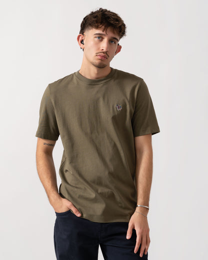 PS Paul Smith Mens Short Sleeve Zebra Graphic T-Shirt - 36F Green main