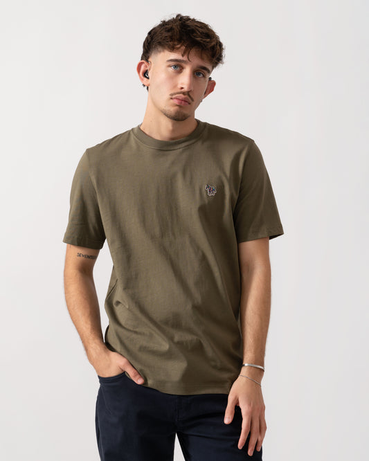 PS Paul Smith Mens Short Sleeve Zebra Graphic T-Shirt - 36F Green main