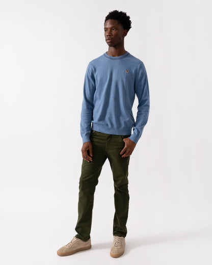 PS Paul Smith Mens Zebra Badge Crew Neck Jumper - 43 Greyish Blue
