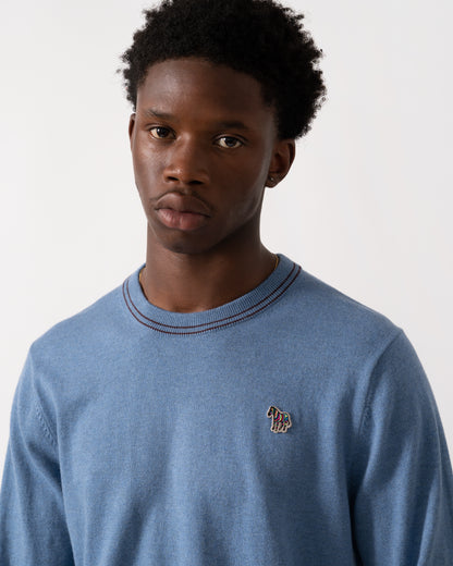PS Paul Smith Mens Zebra Badge Crew Neck Jumper - 43 Greyish Blue