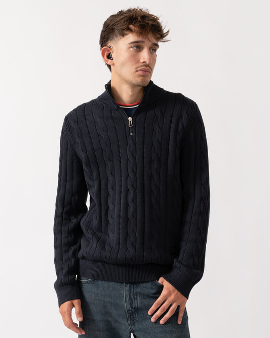 PS Paul Smith Mens Zip Neck Sweater - 49 Very Dark Navy