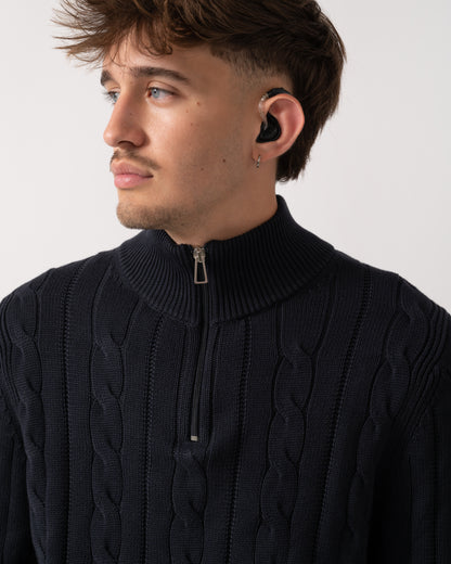 PS Paul Smith Mens Zip Neck Sweater - 49 Very Dark Navy