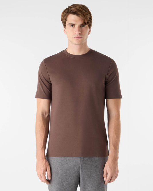 Oliver Sweeney Palmela Mens Crew Neck T-Shirt - Chocolate