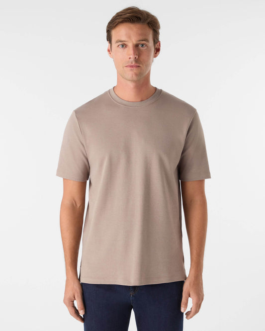 Oliver Sweeney Palmela Mens Crew Neck T-Shirt - Mushroom