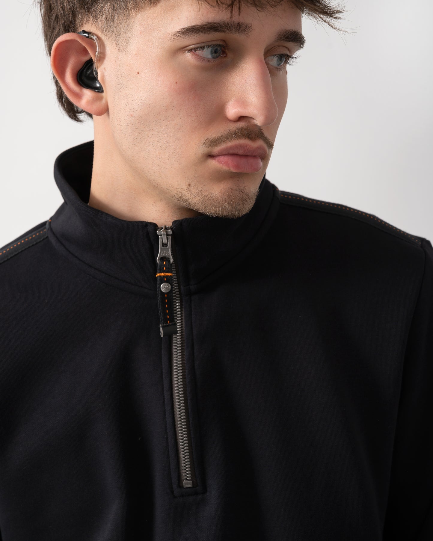Parajumpers Broad Peak Mens 1/4 Zip Sweatshirt - Black 541 | CHO | Designer Mens 1/4 Zip Sweatshirts