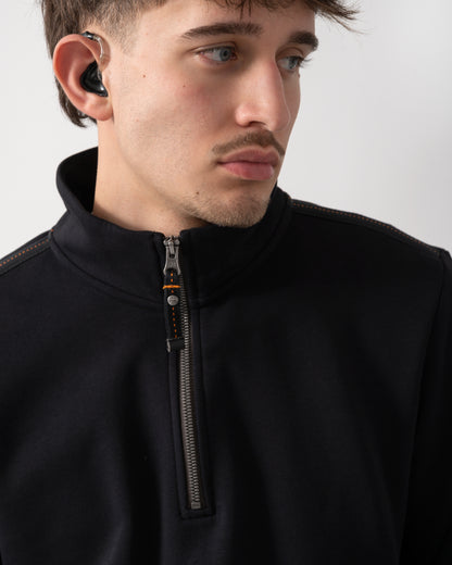 Parajumpers Broad Peak Mens 1/4 Zip Sweatshirt - Black 541 | CHO | Designer Mens 1/4 Zip Sweatshirts