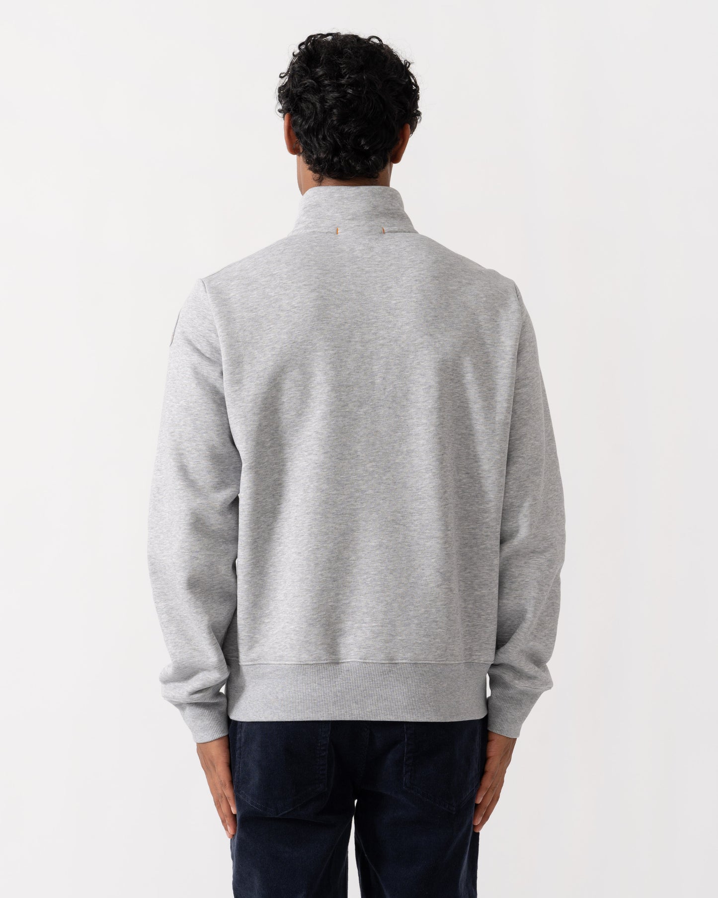 Back of Parajumpers Broad Peak Mens Quarter Zip Sweatshirt - Ash Grey Melange 608