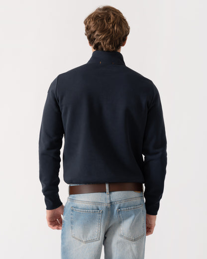 Back of Parajumpers Broad Peak Mens Quarter Zip Sweatshirt - Blue Navy 316