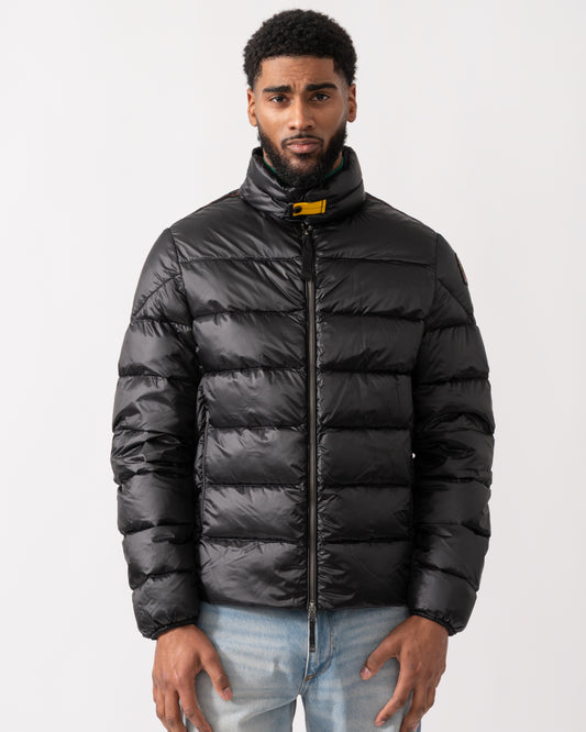 model wearing a Parajumpers Dillon Mens Down Jacket in Black