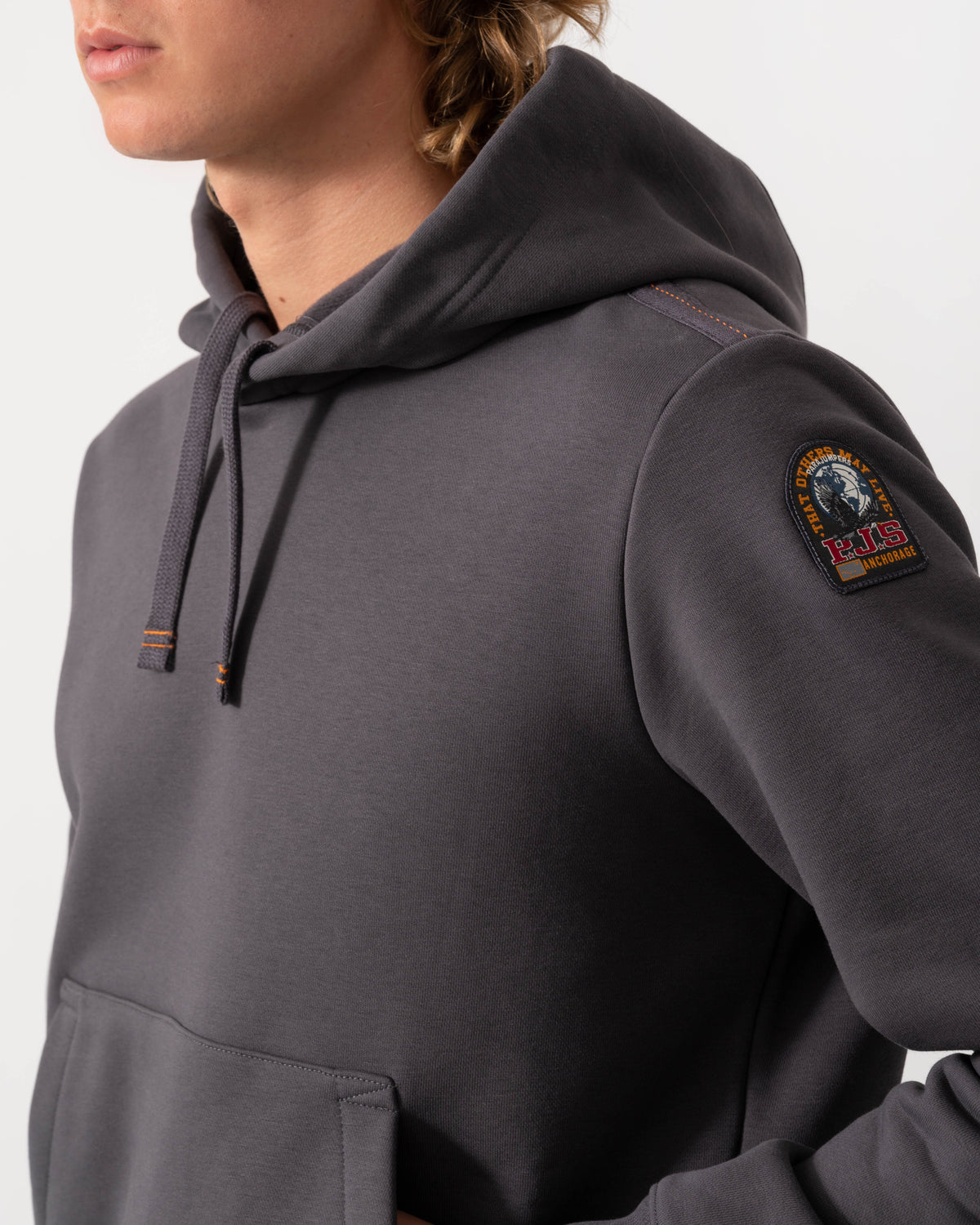 Close up of the Parajumpers Everest Mens Hoodie - Phantom 736