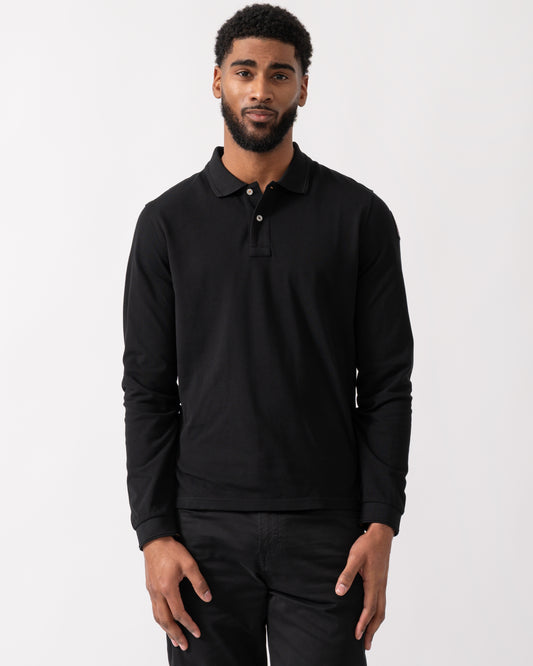 Model wearing a Parajumpers Oberon Polo Mens Polo in Black