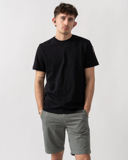 studio shot of a model wearing a Parajumpers Shispare Mens T-Shirt in Black 541