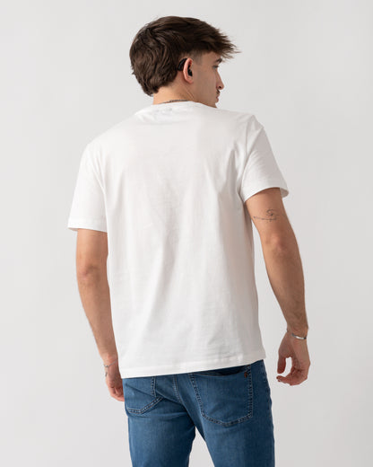 back shot of a model wearing s Parajumpers Shispare Mens T-Shirt in White 501
