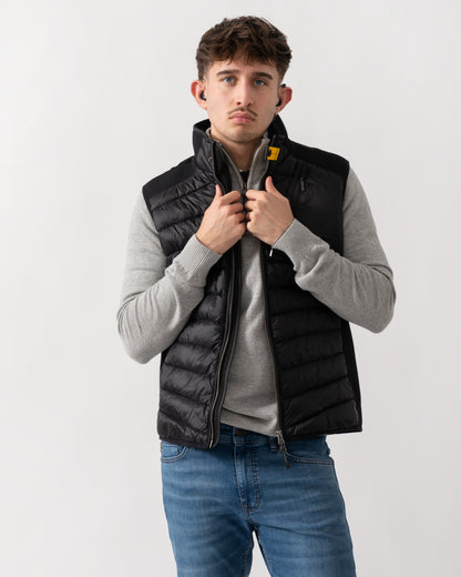 Parajumpers Zavier Mens Fleece/Nylon Gilet - Black 541 | CHO | Designer Mens Padded Gilets