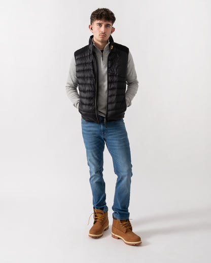 Parajumpers Zavier Mens Fleece/Nylon Gilet - Black 541 | CHO | Designer Mens Padded Gilets