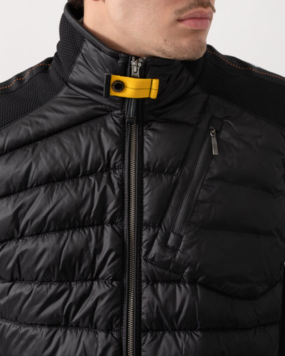 Parajumpers Zavier Mens Fleece/Nylon Gilet - Black 541 | CHO | Designer Mens Padded Gilets