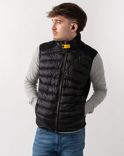 Parajumpers Zavier Mens Fleece/Nylon Gilet - Black 541 | CHO | Designer Mens Padded Gilets