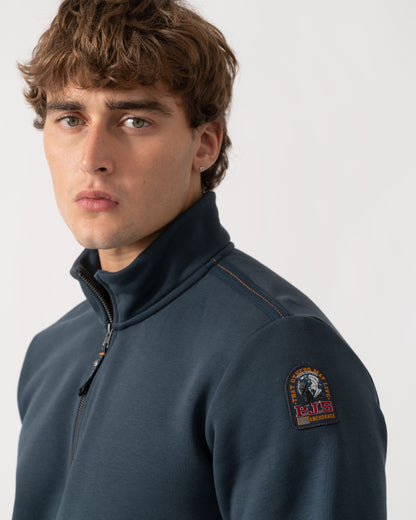 Parajumpers Broad Peak Mens Quarter Zip Sweatshirt - Nine Iron 765 | CHO | Designer Mens Quarter Zip Sweatshirts