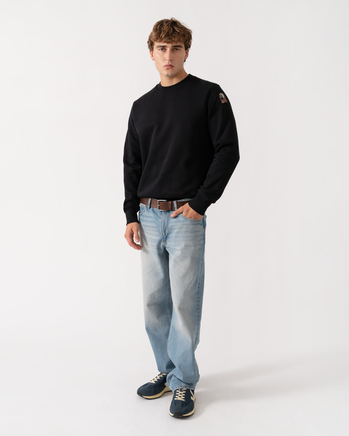 Outfit shot of Parajumpers K2 Mens Sweatshirt - Black 541