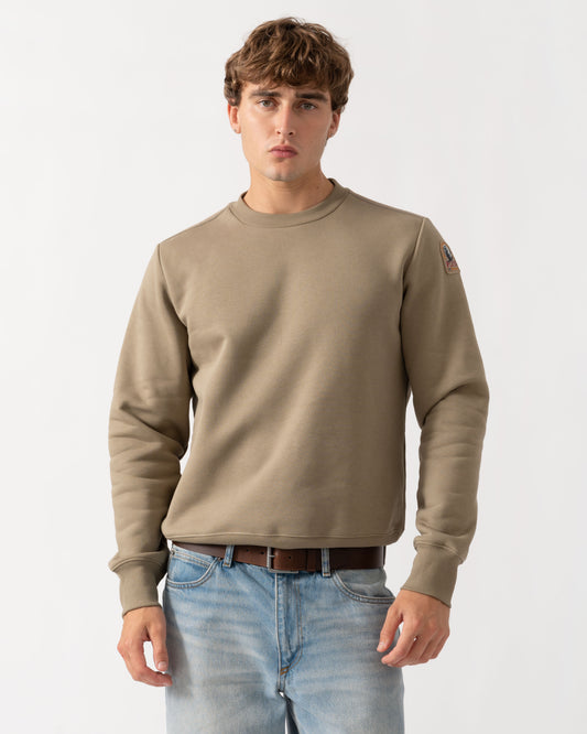 Man wearing Parajumpers K2 Mens Sweatshirt - Muted Khaki 136