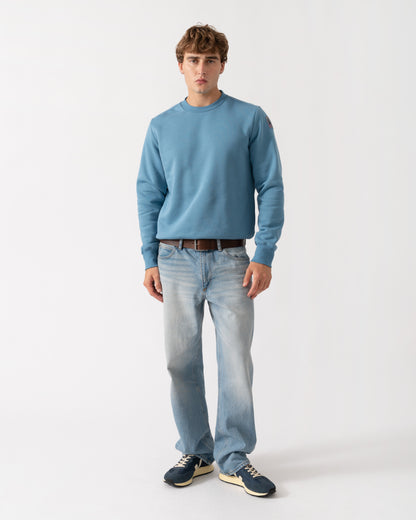 Outfit shot of Parajumpers K2 Mens Sweatshirt - Sky Steel 138