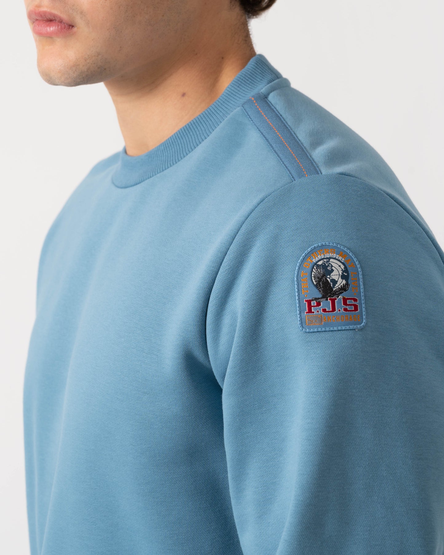 Patch shot of Parajumpers K2 Mens Sweatshirt - Sky Steel 138