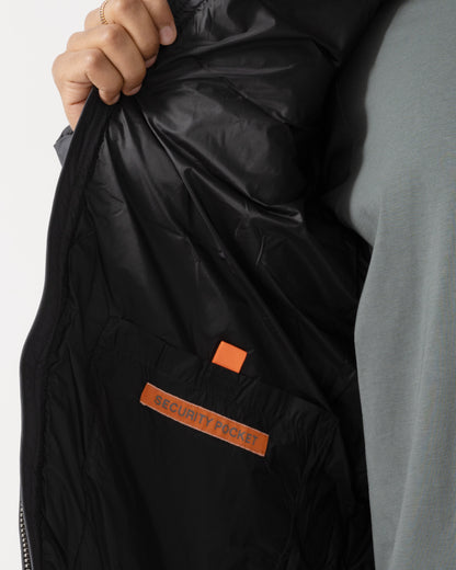 Security pocket inside the Parajumpers Last Minute Mens Down Jacket with Hood - Black 541