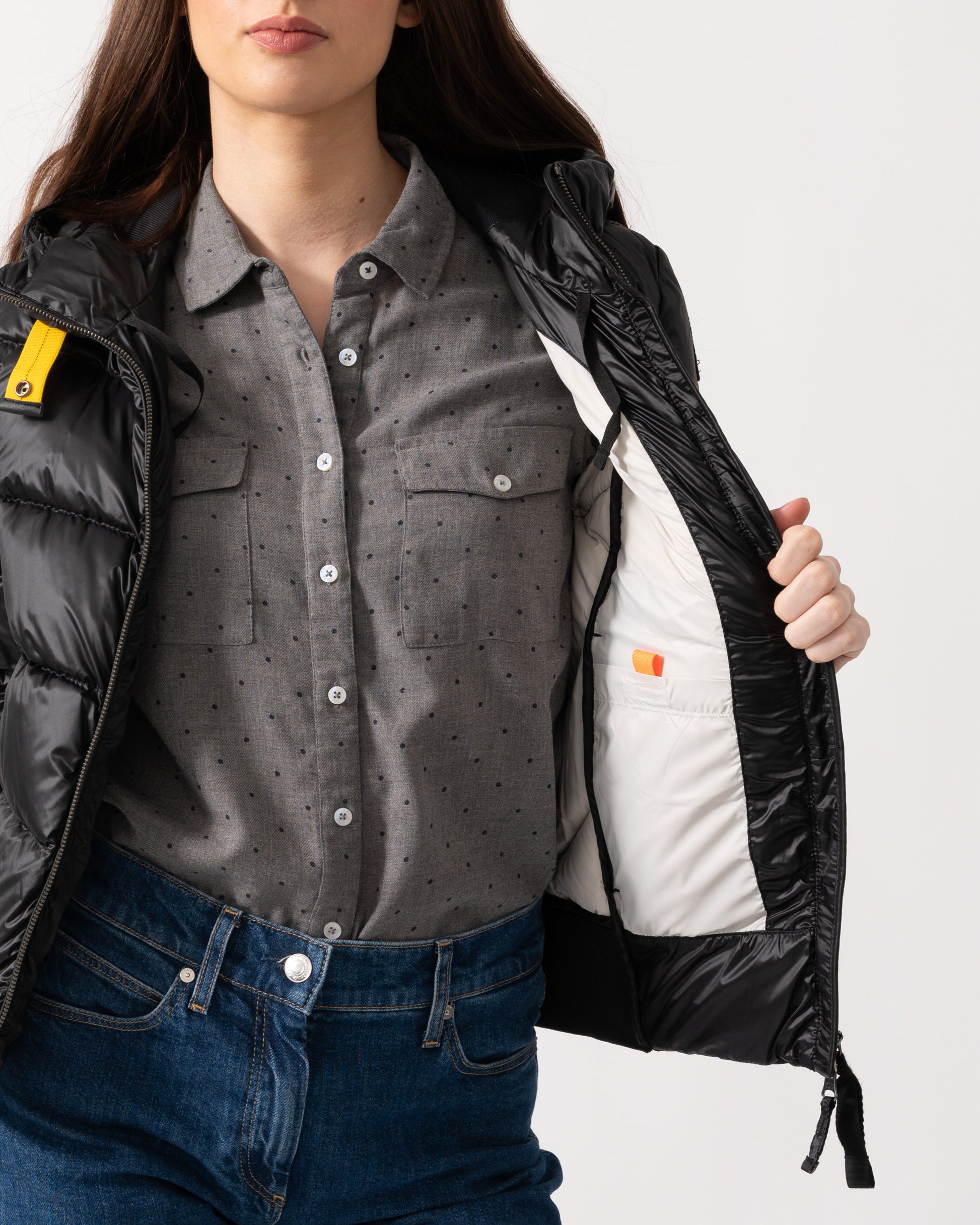 Parajumpers Mariah Womens Hooded Down Bomber - Black 541 - CHO - Designer Womens Bomber Jackets