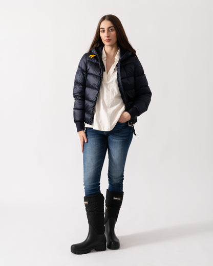 Parajumpers Mariah Womens Hooded Down Bomber - Blue Navy 316 - CHO - Designer Womens Bomber Jackets