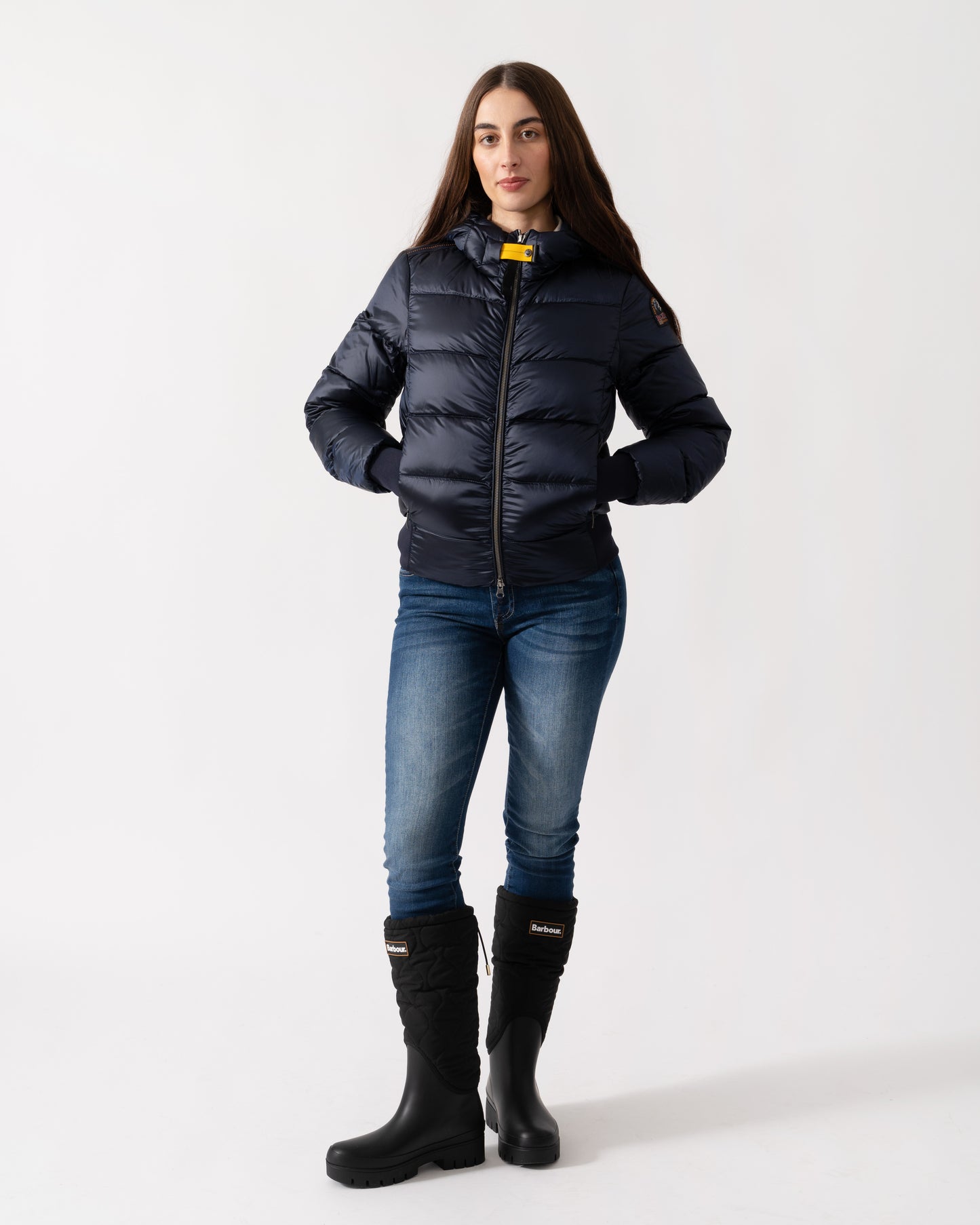 Parajumpers Mariah Womens Hooded Down Bomber - Blue Navy 316 - CHO - Designer Womens Bomber Jackets