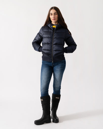 Parajumpers Mariah Womens Hooded Down Bomber - Blue Navy 316 - CHO - Designer Womens Bomber Jackets
