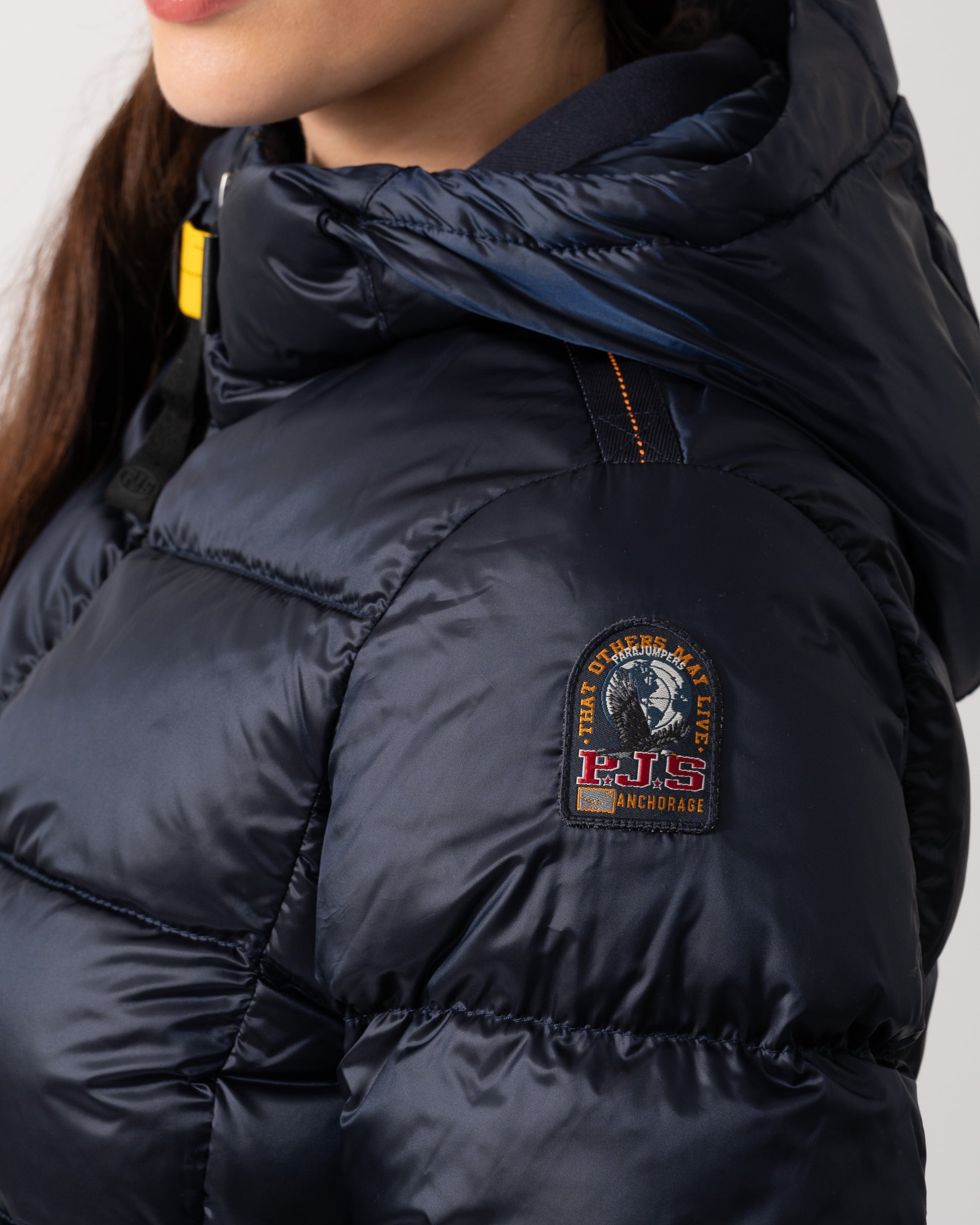 Parajumpers Mariah Womens Hooded Down Bomber - Blue Navy 316 - CHO - Designer Womens Bomber Jackets