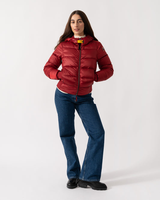 Parajumpers Mariah Womens Hooded Down Bomber - Rio Red 310