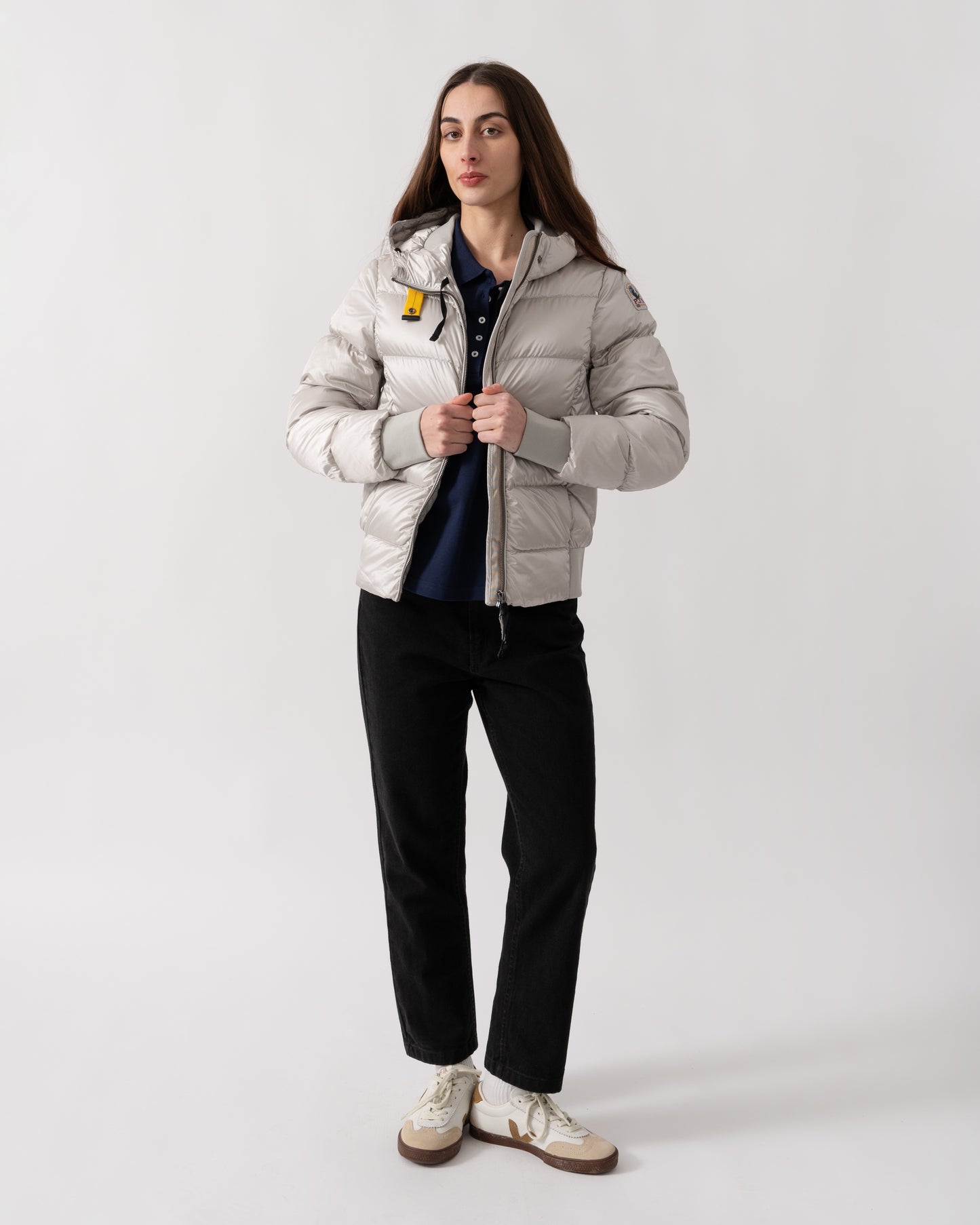Parajumpers Mariah Womens Hooded Down Bomber - Silver-Grey 773 | CHO | Designer Womens Bomber Jackets