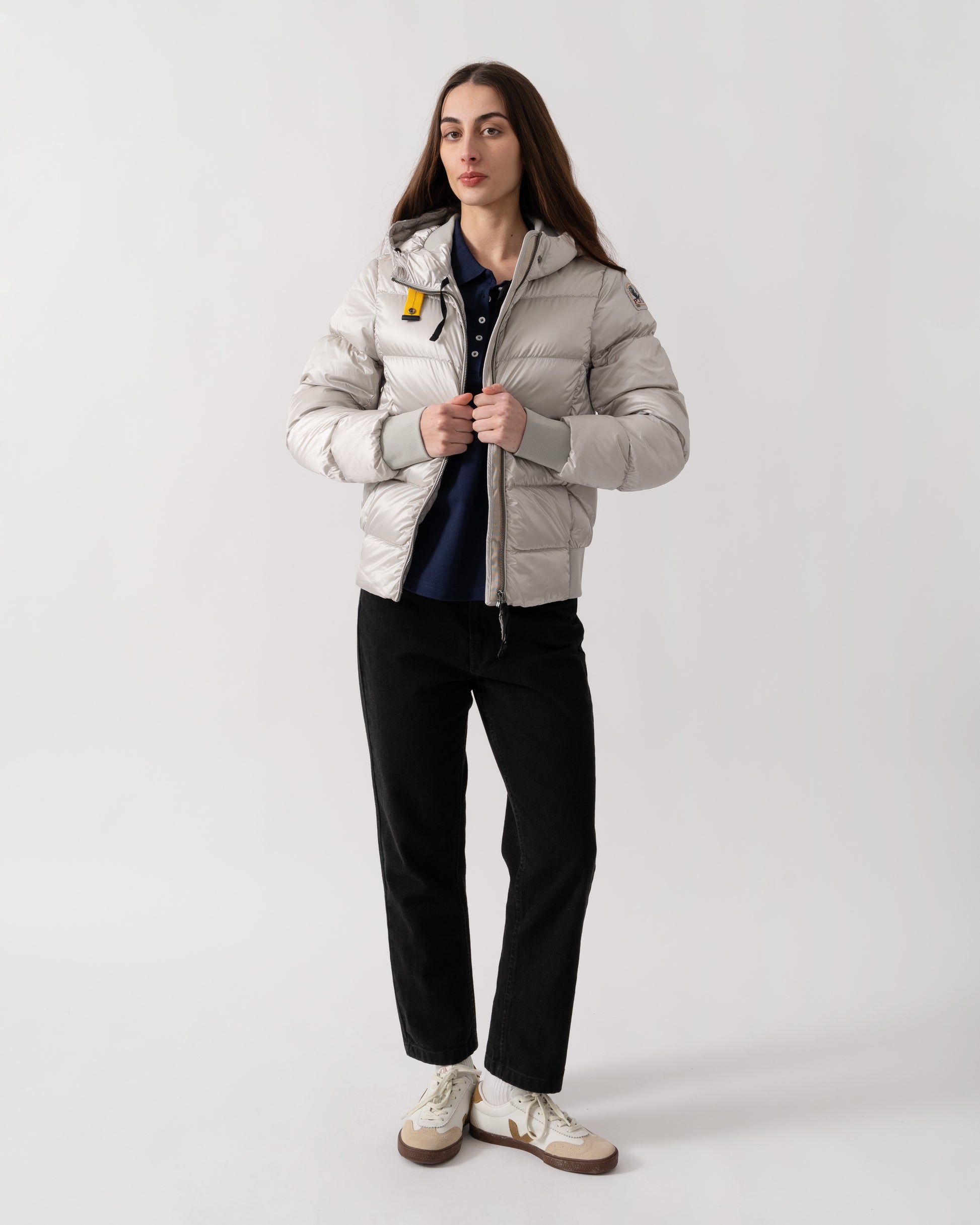 Parajumpers Mariah Womens Hooded Down Bomber - Silver-Grey 773 | CHO | Designer Womens Bomber Jackets