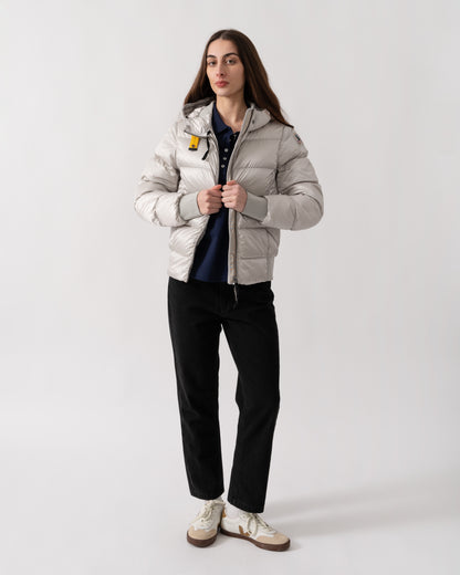 Parajumpers Mariah Womens Hooded Down Bomber - Silver-Grey 773 | CHO | Designer Womens Bomber Jackets