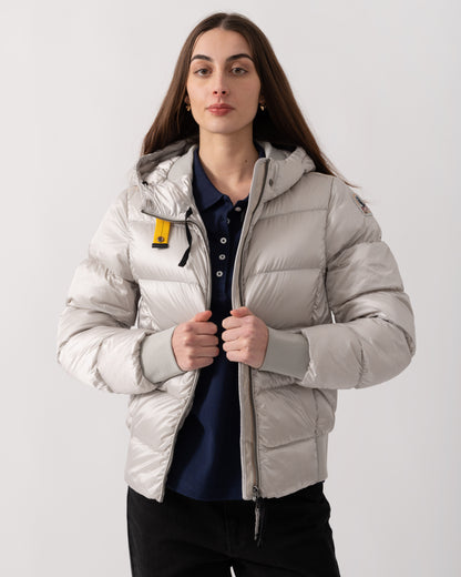 Parajumpers Mariah Womens Hooded Down Bomber - Silver-Grey 773 | CHO | Designer Womens Bomber Jackets