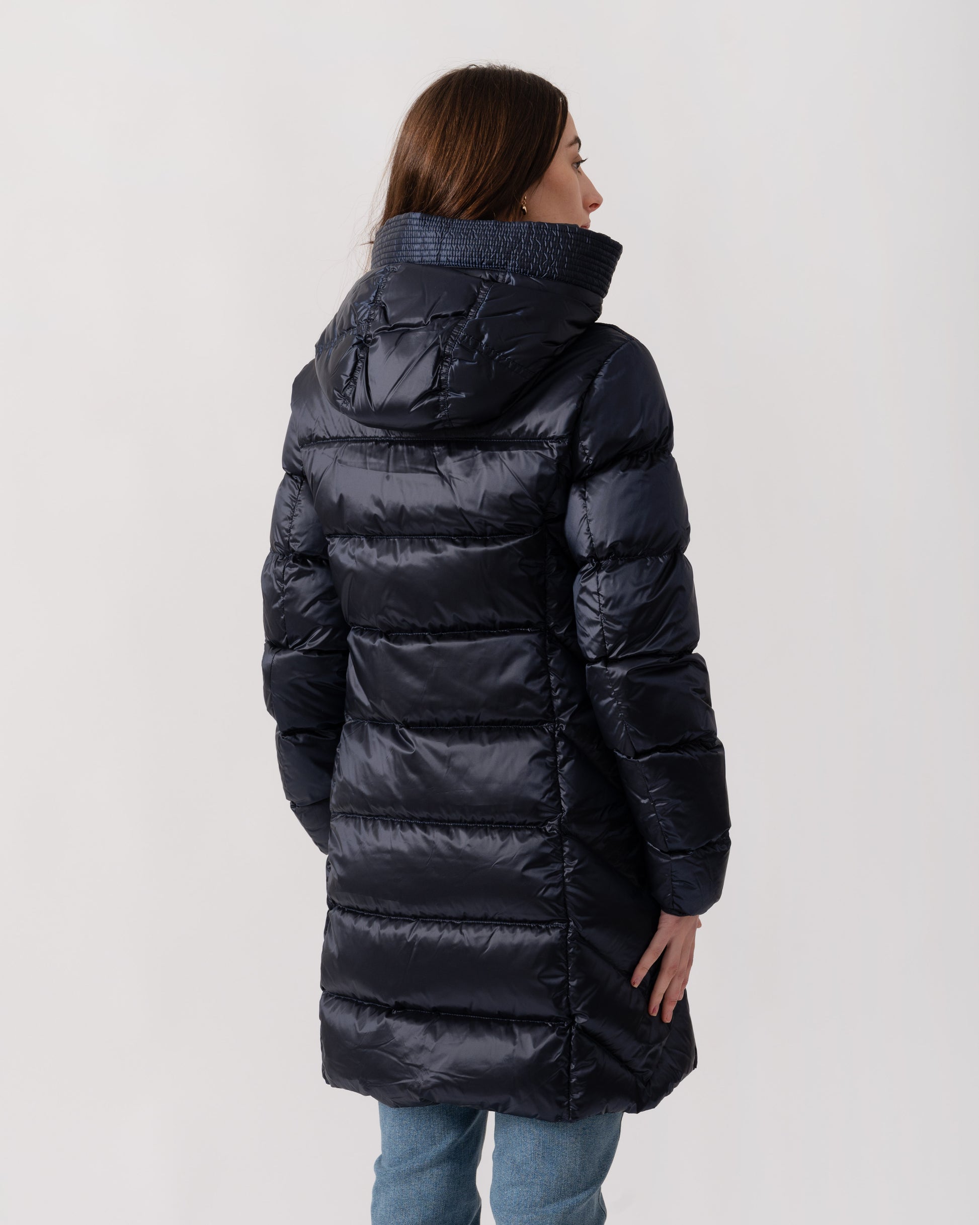 Parajumpers Marion Womens Hooded Down Jacket - Blue Navy 316 | CHO | Designer Womens Padded Jackets