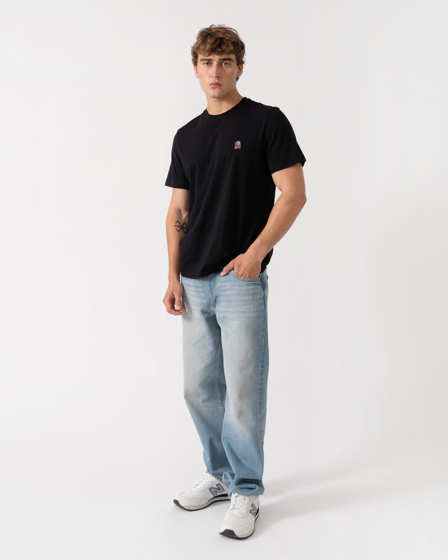 Outfit shot of Parajumpers Mens Patch T-Shirt - Black 541