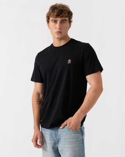 Front of Parajumpers Mens Patch T-Shirt - Black 541