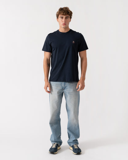 Outfit shot of Parajumpers Mens Patch T-Shirt - Blue Navy 316