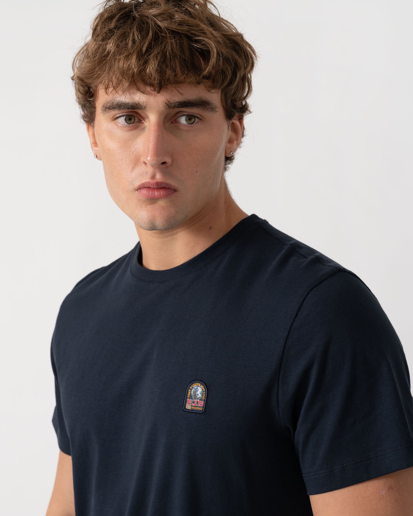 Logo detail of Parajumpers Mens Patch T-Shirt - Blue Navy 316