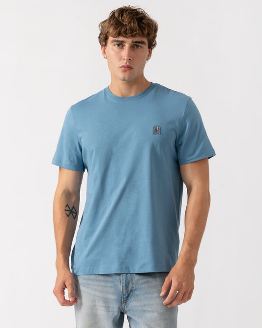 Man wearing Parajumpers Mens Patch T-Shirt - Sky Steel 138