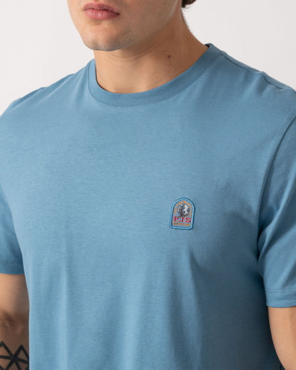 Close up of Parajumpers Mens Patch T-Shirt - Sky Steel 138