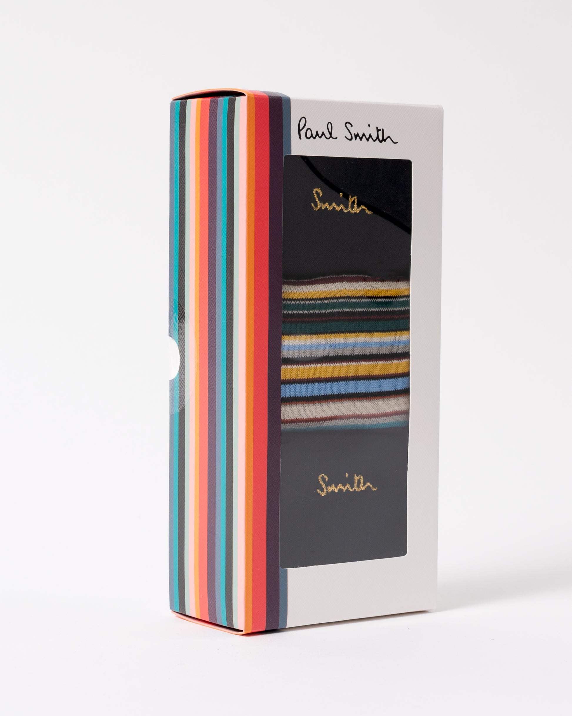 pack of Paul Smith 3-Pack Mens Socks with Gold Signature Logo in 1A Multicolour