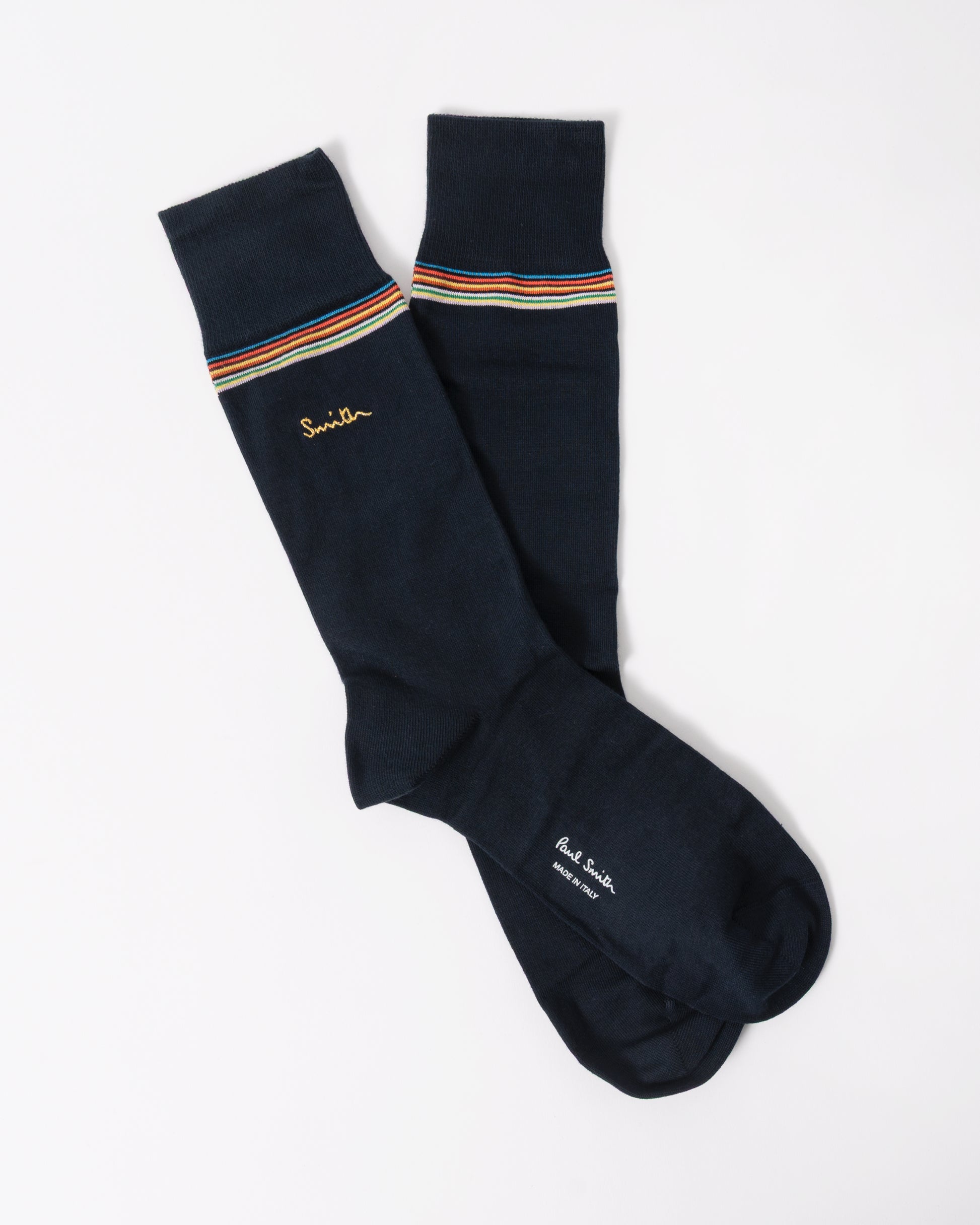 Paul Smith 3-Pack Mens Socks with Gold Signature Logo in navy