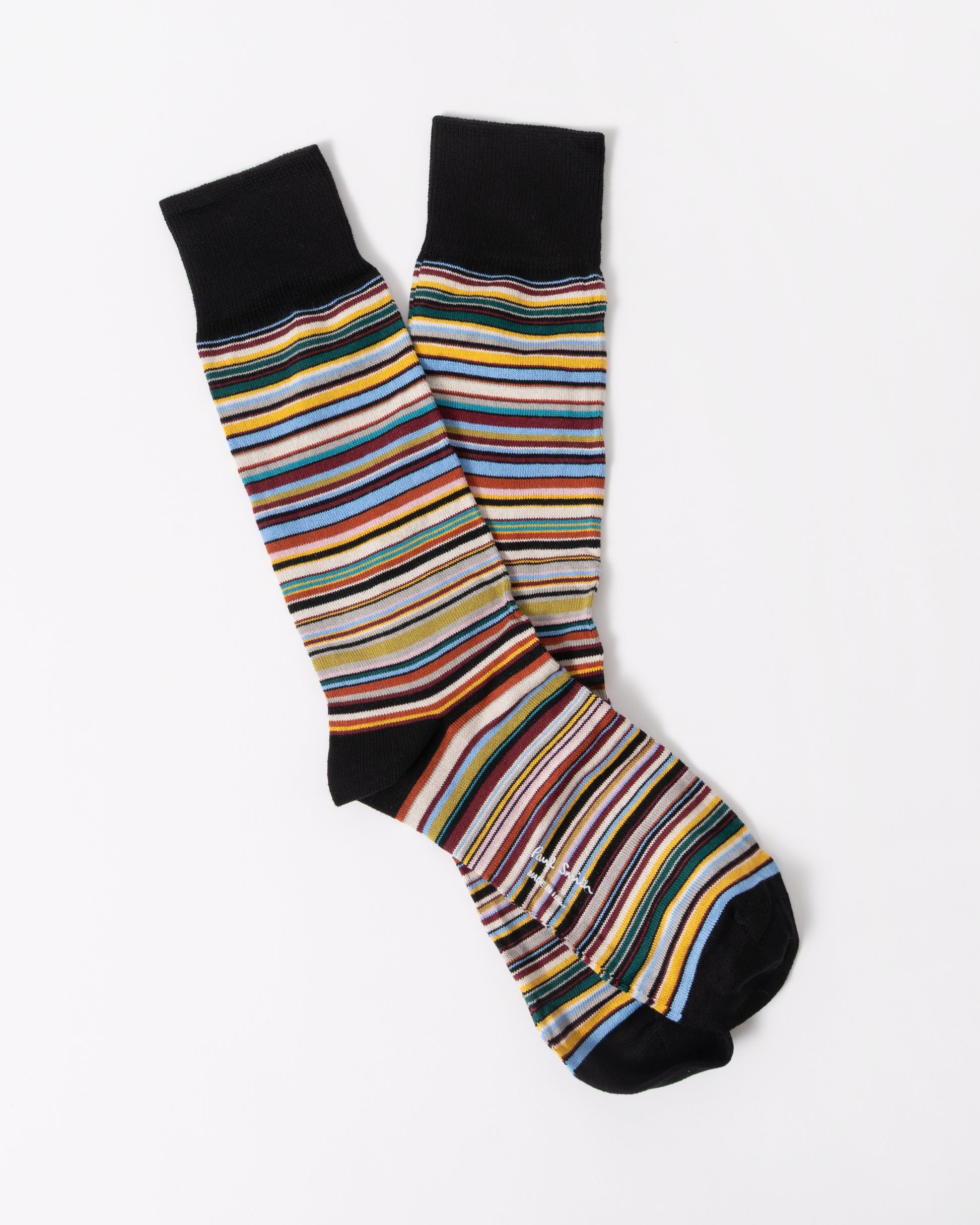 Paul Smith 3-Pack Mens Socks with Gold Signature Logo in 1A Multicolour stripe